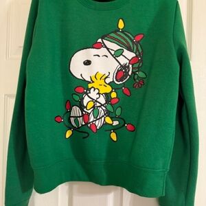 Peanuts Green Christmas Sweatshirt